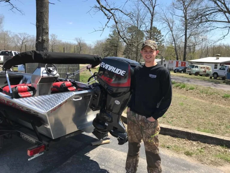 Zach Griffin’s 1852 Blazer SS w/60hp Evinrude Jet Motor